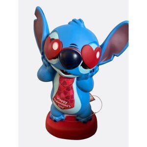 Disney Stitch Valentines Day Figurine Heart Eyes Blue and Red 12 inch Tall
